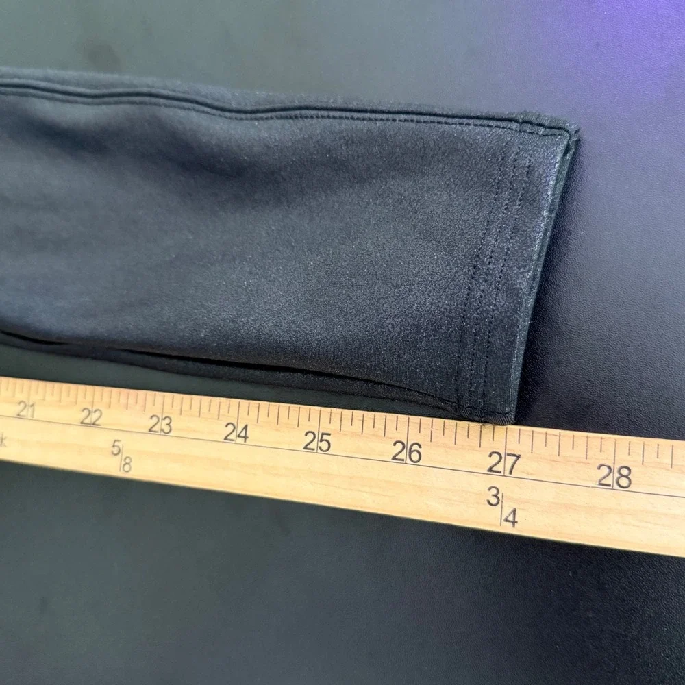 SPANX Shape Faux Leather Black Leggings‎ Womens Size S 2437 Shaping Waist